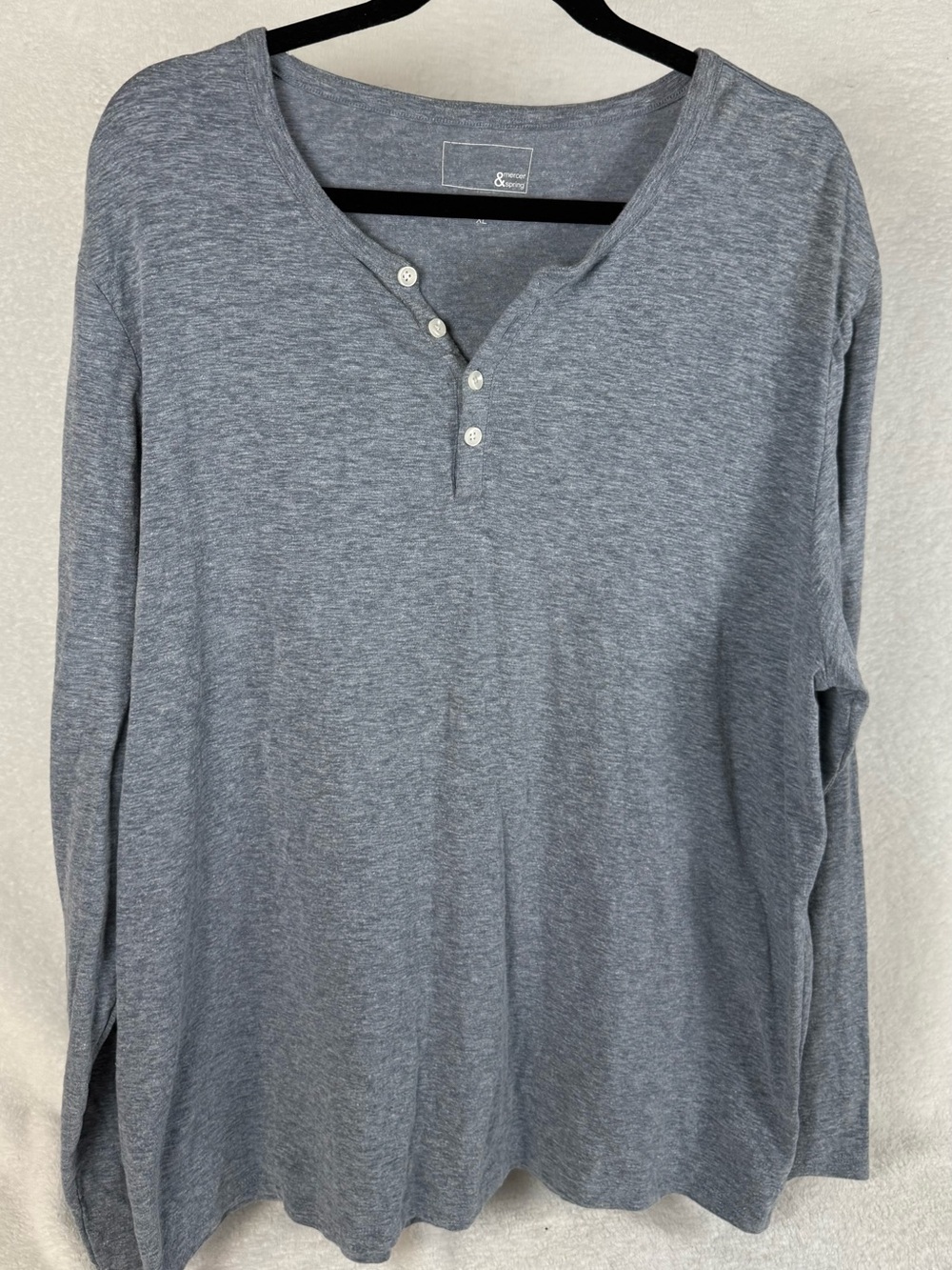 Mercer & Spring Long-Sleeve Henley Shirt - Size XL